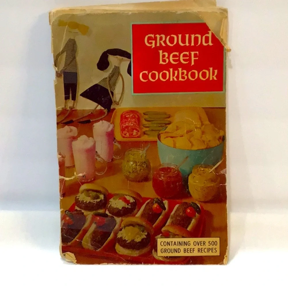Very vintage Ground Beef Cookbook well used condition